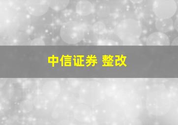 中信证券 整改